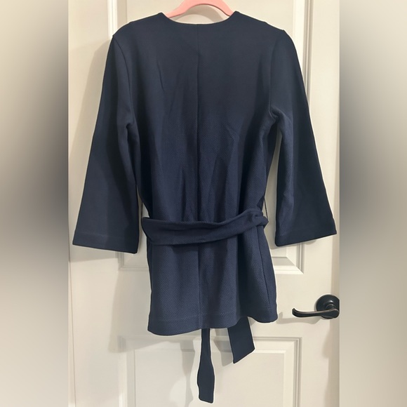 Banana Republic Medium Petite navy waffle kimono blazer cardigan NWT - Picture 3 of 9